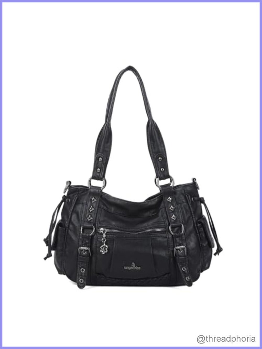 Women's Vegan Leather Hobo Handbag with Pockets Shoulder Satchel Tote 13" Laptop